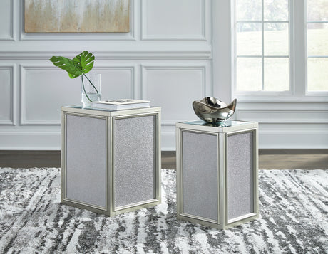 Sam's Furniture - Ashley Furniture - Traleena Nesting End Table (Set of 2) - Nesting End Tables (Set of 2) / Silver Finish - T957-16