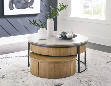 Sam's Furniture - Ashley Furniture - Fridley Nesting Coffee Table (Set of 2) - Nesting Cocktail Tables (Set of 2) / Gray/Brown/Black - T964-8
