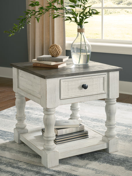 Sam's Furniture - Ashley Furniture - Havalance End Table - Square End Table / White/Gray - T994-2