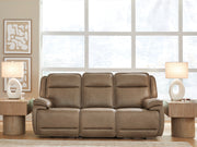 Sam's Furniture - Ashley Furniture - Glencroft Living Room - PWR REC Sofa with ADJ Headrest / Sahara - PCU1240015