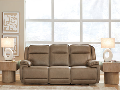 Sam's Furniture - Ashley Furniture - Glencroft Living Room - PWR REC Sofa with ADJ Headrest / Sahara - PCU1240015