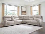 Sam's Furniture - Ashley Furniture - Gravier Sectional - 6-Piece Power Reclining Sectional with Storage Console / Gray - U13300S5