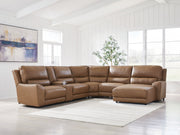 Sam's Furniture - Ashley Furniture - DeepWakes Sectional - 6-Piece Power Reclining Sectional with Chaise / Caramel - PCU62606S6