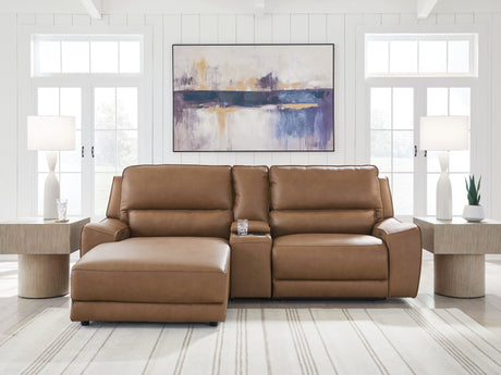 Sam's Furniture - Ashley Furniture - DeepWakes Sectional - 3-Piece Power Reclining Sectional with Chaise / Caramel - PCU62606S17