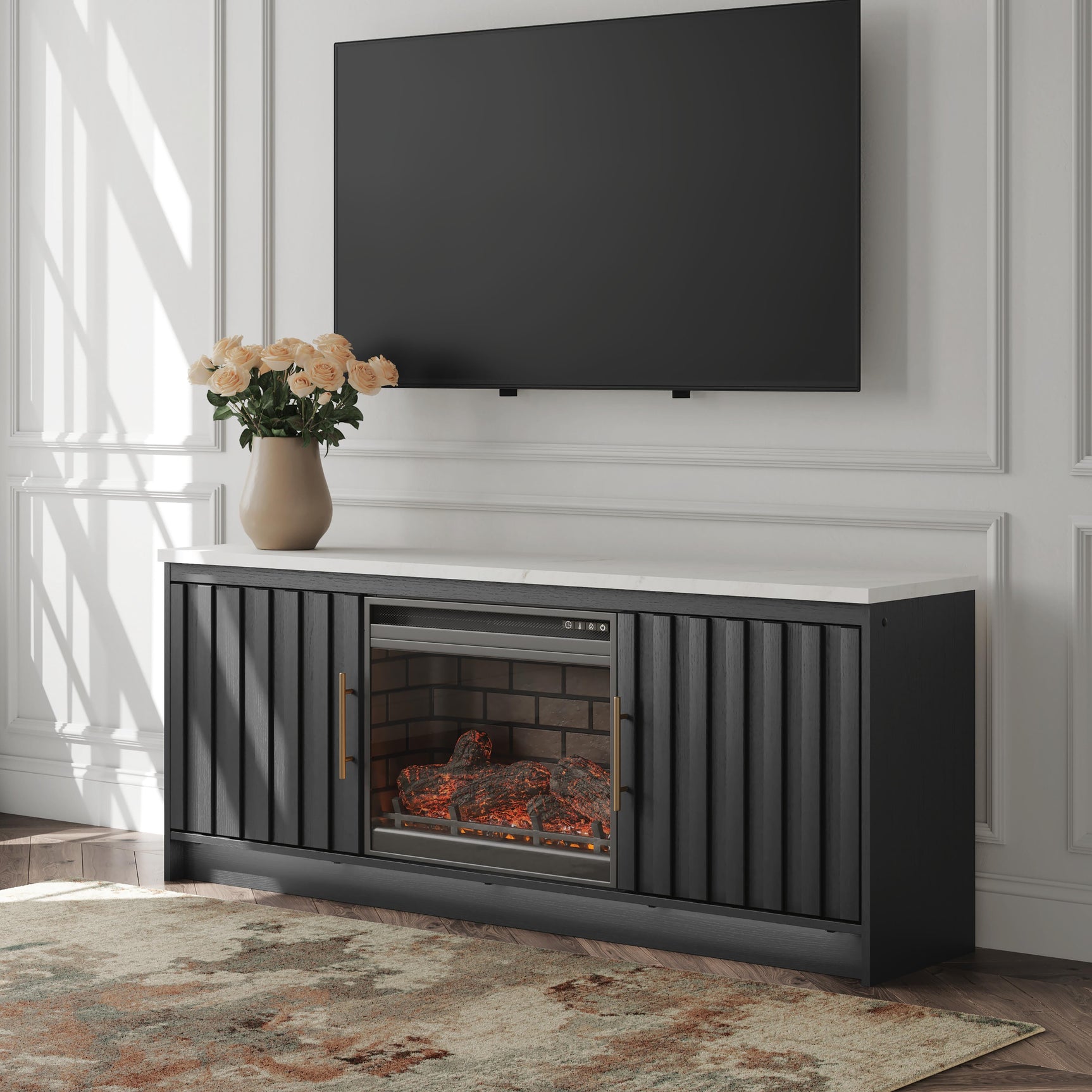 Sam's Furniture - Ashley Furniture - Cadmori 63" TV Stand with Electric Fireplace - 63" TV Stand with Electric Fireplace - W2616W2