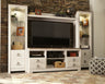 Sam's Furniture - Ashley Furniture - Willowton Entertainment Center - 4-Piece Entertainment Center / Whitewash - W267W3