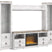Sam's Furniture - Ashley Furniture - Willowton 4-Piece Entertainment Center with Electric Fireplace - 4-Piece Entertainment Center with Electric Fireplace / Whitewash - W267W4