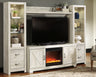 Sam's Furniture - Ashley Furniture - Bellaby 4-Piece Entertainment Center with Fireplace - 4-Piece Entertainment Center with Fireplace / Whitewash - W331W5