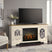 Sam's Furniture - Ashley Furniture - Realyn 74" TV Stand with Electric Fireplace - 74" TV Stand with Electric Fireplace / Chipped White - W743W2