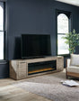 Sam's Furniture - Ashley Furniture - Krystanza TV Stand with Electric Fireplace - TV Stand with Electric Fireplace / Weathered Gray - W760W1
