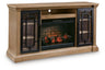 Sam's Furniture - Ashley Furniture - Wittenmyer 72" TV Stand with Electric Fireplace - 72" TV Stand with Electric Fireplace / Natural/Black - W794W1